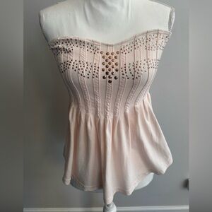 Free People Peach Textured Top